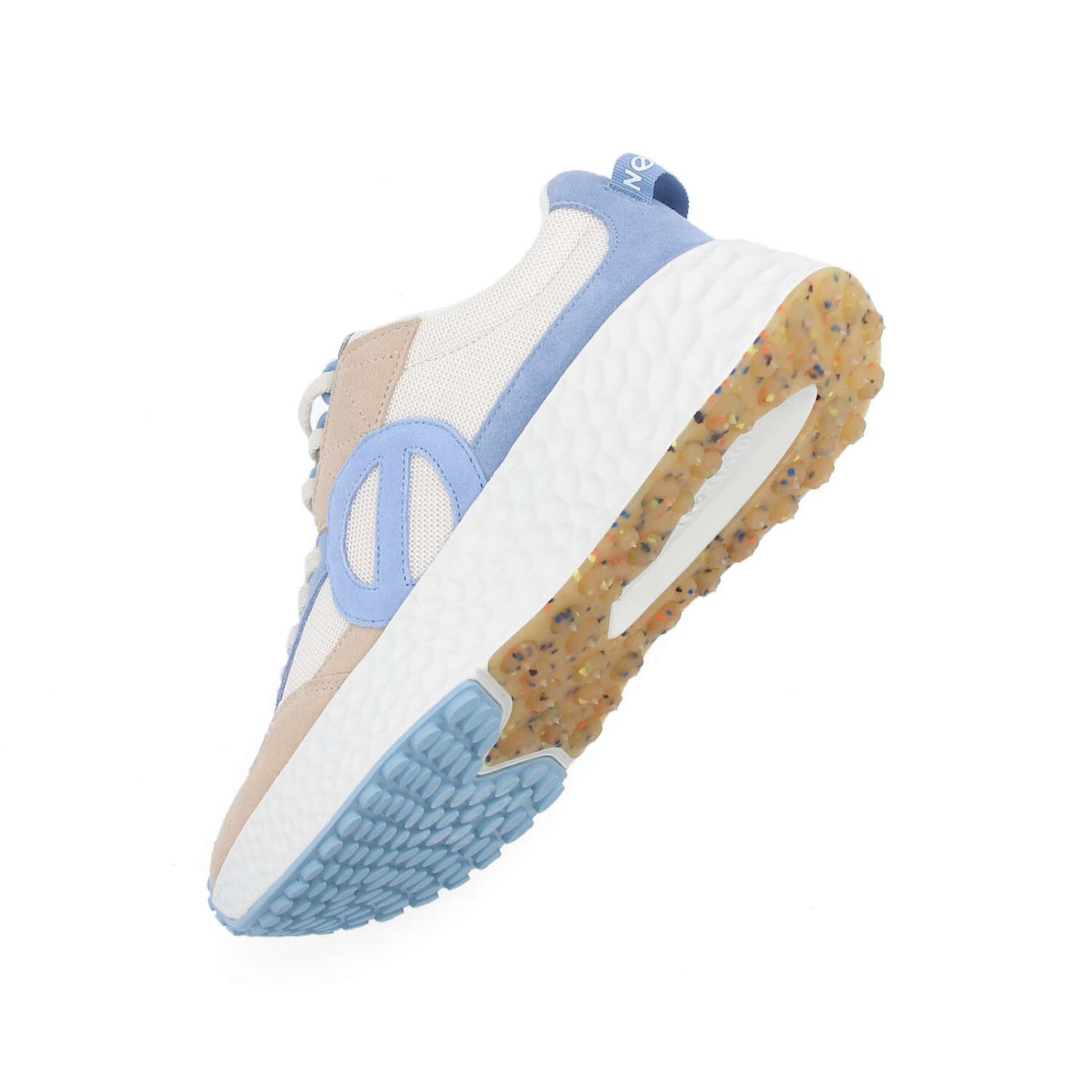 CARTER JOGGER W - SUEDE/KNIT/SUED - BEIGE/OFF WHITE/BLUE